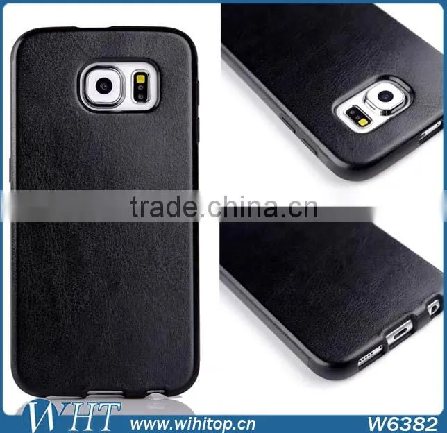 Mobile Accessory Ultra Thin Letaher Coated Soft TPU Case for Galaxy S6