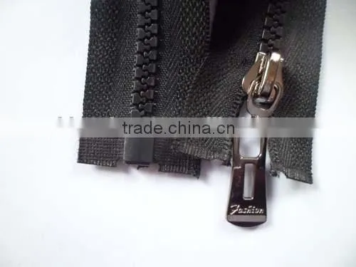 5# plastic resin zipper open end zipper with auto lock slider customer's puller garment zipper