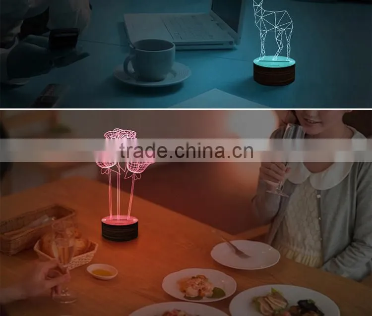 New Model 3D LED Lamp with Temperature Sensing Color Change Function