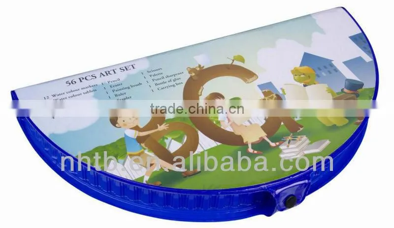 drawing color set for kids 50PCS with half moon shape