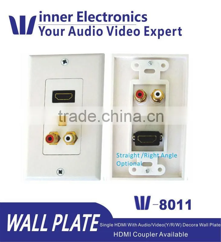 White by Steren ,Standard HDMI Pigtail Wall Plate