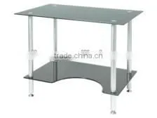 metal frame computer table glass computer desk monitor stand