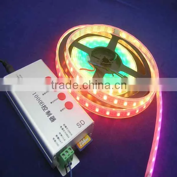 ws2811 led strip magic dream color;60leds/m;4m/roll;DC5V input;White PCB;waterproof silicon tube IP67