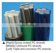 EN10138 7 wire 9.53mm 12.7mm Unbonded PC Steel Strand