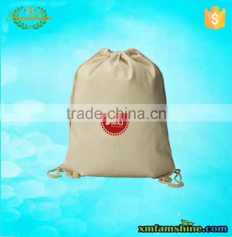 Top quality natural cotton muslin drawstring bag