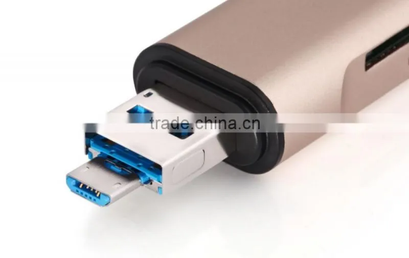 USB-C USB-A Micro USB 3 in 1 TF SD OTG Card Reader