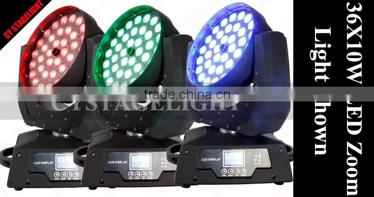 36x10w LED Zoom Moving Head Light RGBW 4 IN 1 Wash light