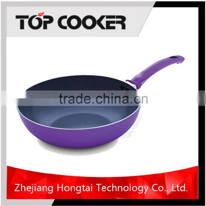 Aluminium Pressed non stick coating wok pan