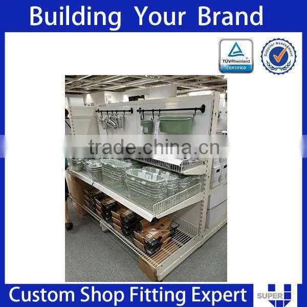 wholesale durable metal adjustable display shelf grocery store design