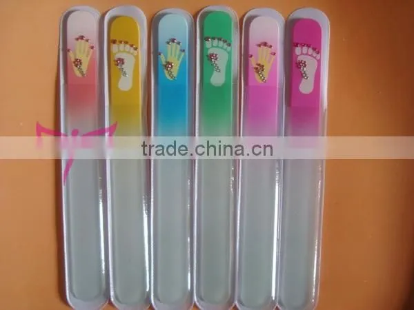 Crystal diamond colorful glass nail file for nail art