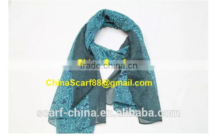 Wholesale women voile printed scarf