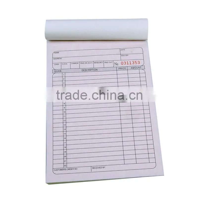Standard English version NCR invoice book in yiwu