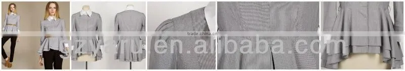 The fair maiden temperament delicate lotus leaf hem simple blouse
