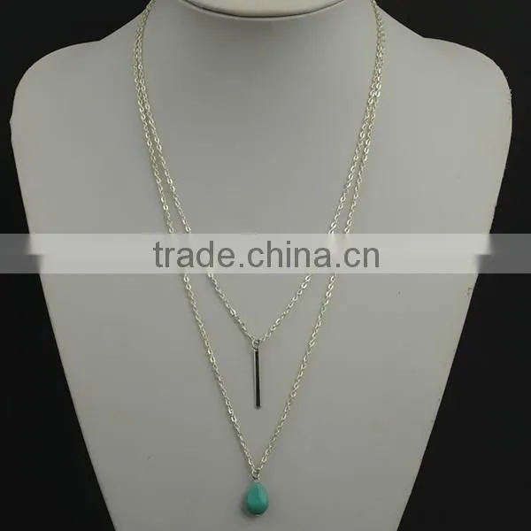 double fancy latest long chain layered necklace