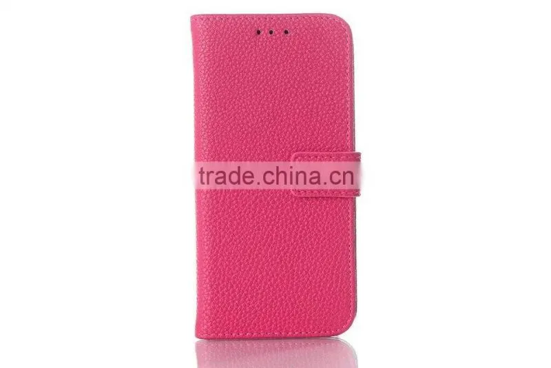 Litchi wallet leather case for HTC One M8 mini