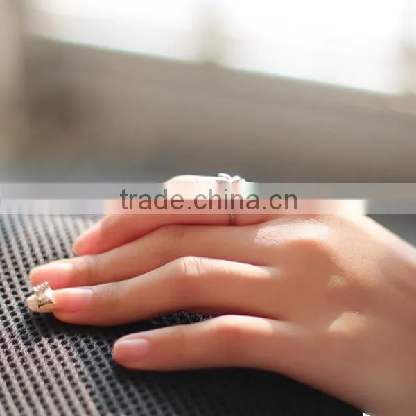 925 sterling silver ring edition fresh electroplating gold leaves open ring wholesale