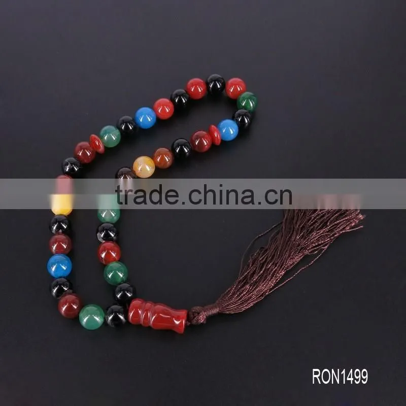 Turkish Islamic 33 Prayer Beads Worry Beads Tesbih Red Jasper Beads Tasbih Misbaha