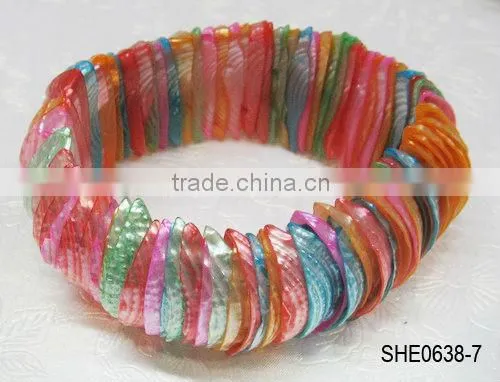 Homemade south sea shell paua shell bracelet