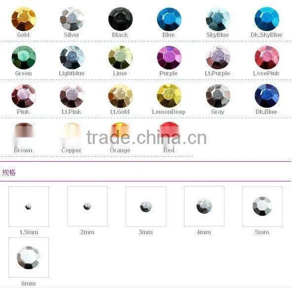 korean quality hot fix rhinestuds ,iron-on rhinestuds, red color