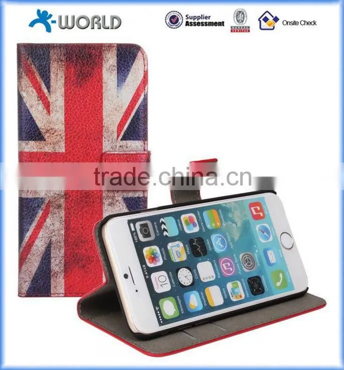 Cute Colorful Printing Skin Stand Leather Case Cover for iPhone 6S