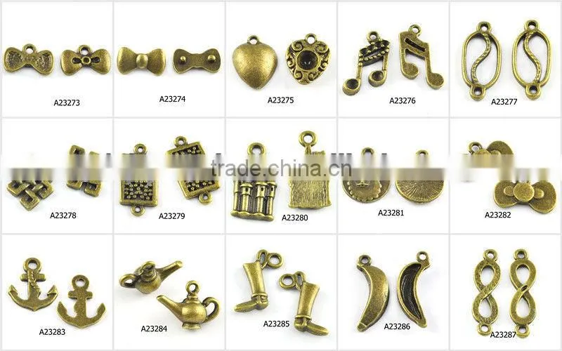 Little Hollow Antique Bronze Alloy Crowns Charm