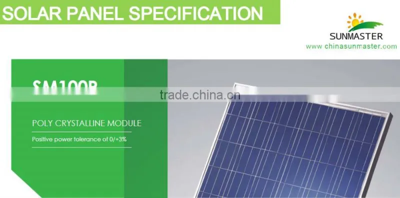 SunMaster 100w Poly Solar Panel SM100P
