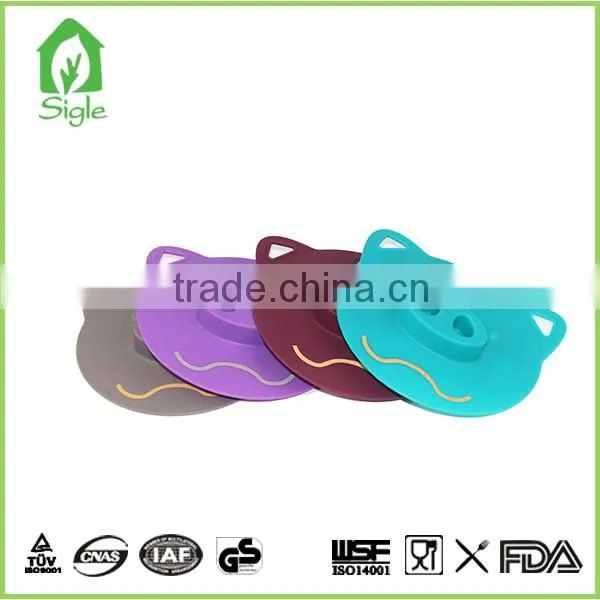 anti-leak Silicone Cute Pig Shape Bowl Lid cup cover coffee lid custom size personalize lid