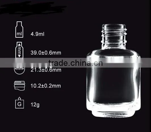 5ML flat square shaped glass Nail Polish Container China factory