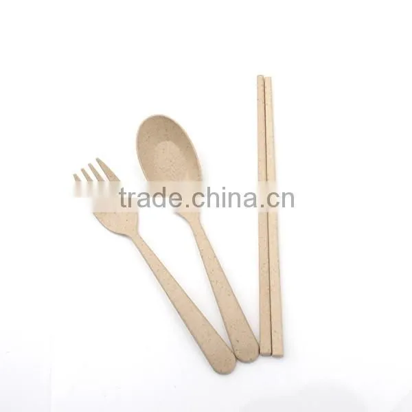 Hot sale wheat straw cutlery set with box
