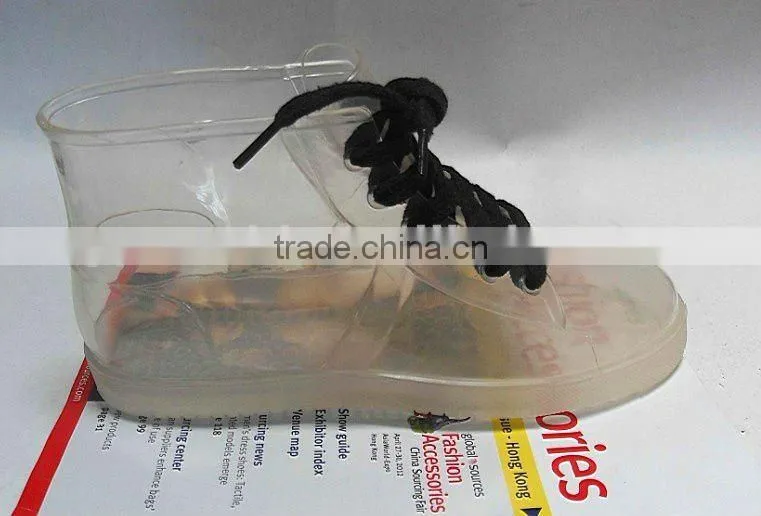 Women Plastic Transparent Jelly Wellington Boots