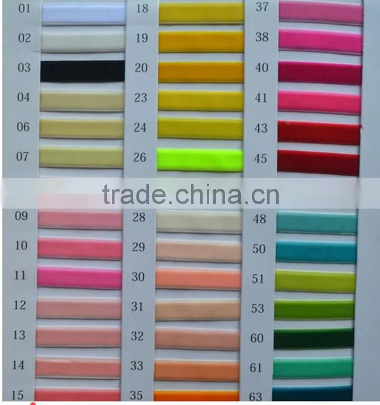 China Factory Wholesale Single Face Velvet Ribbon for Garment trimming