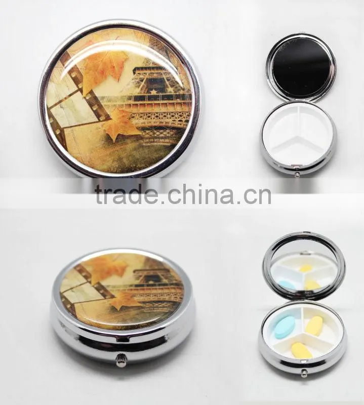Round pill box/ pill case