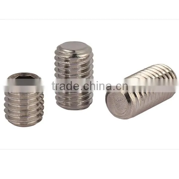 Hexagon socket set screws with flat point DIN913