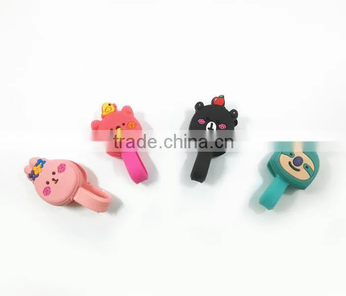 cute cartoon decorative soft pvc earphone/headphones cable tie organizer