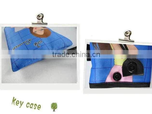 artistic printing photo bag key case MOQ free