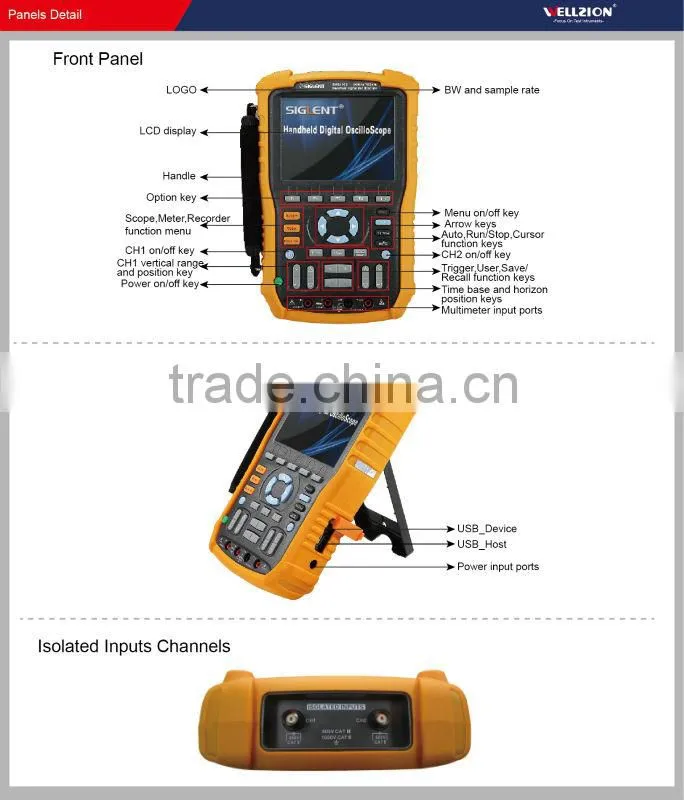 Siglent SHS1102, 100MHz handheld oscilloscope