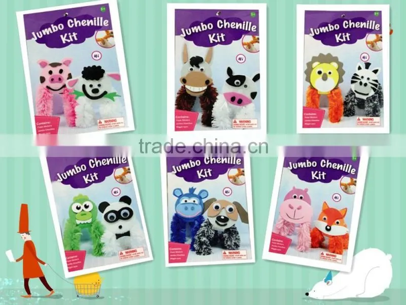 DIY Fun and Easy Jumbo Chenille Kit- Fox and Hippo