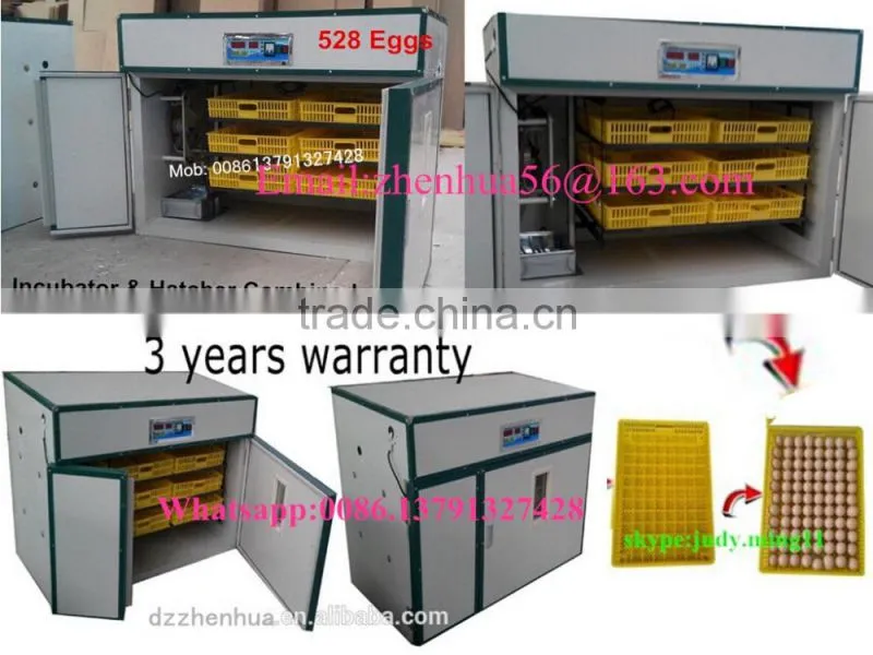 Hot selling new material automatic egg incubator 528 eggs in Saudi Arabic