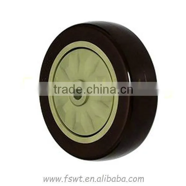 Hardware Purplish Red Rubber Swivel Brake Caster Wheel