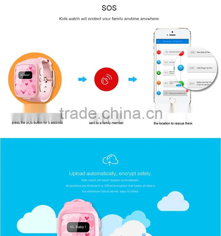 Upgraded version child GPS watch gps tracking watch OK to develop APK for customers