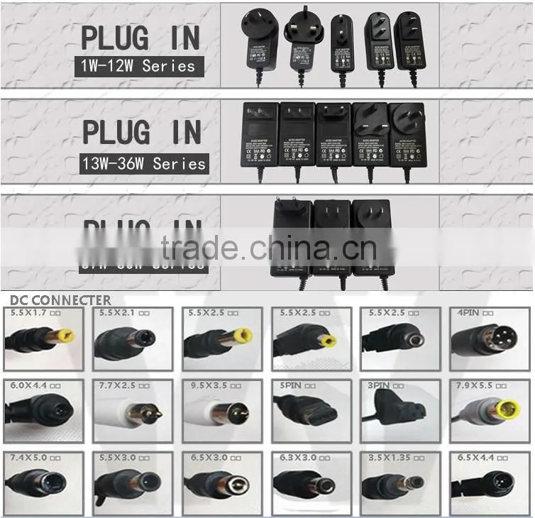UK USA European plug CE ROHS 12v honor electronic switching adapter