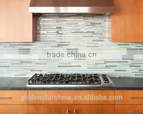 Golden honey slate mosaic and glass mosaic