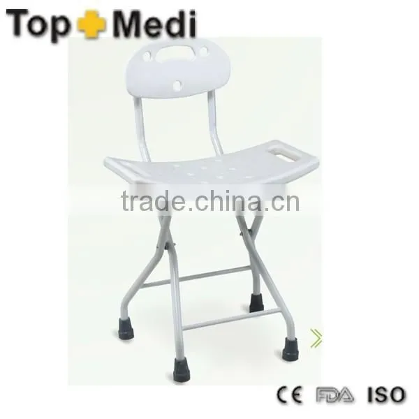 Rehabilitation Therapy Supplies TOPMEDI Bath Bench Series Stainless Steel Shower Chair with Backrest