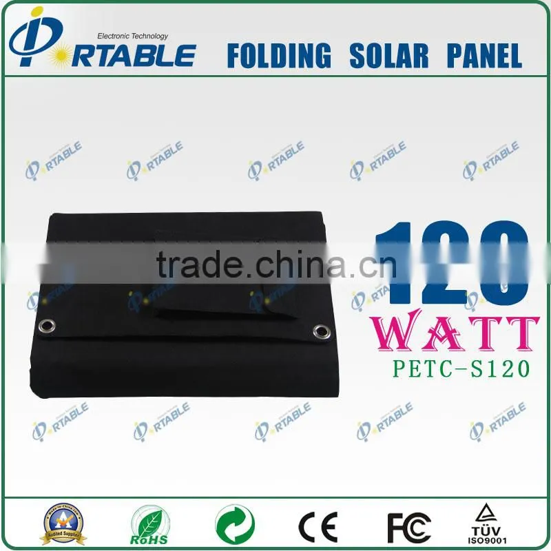 120w high efficiency foldable camping solar panel charger for car
