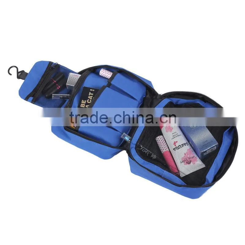 Hanging foldable cosmetic travel wash bag for men and women