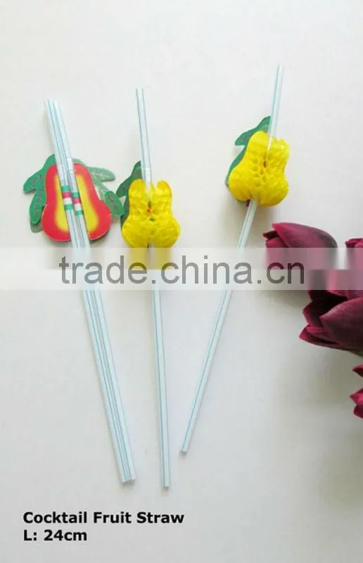 Plastic straw (with peach)