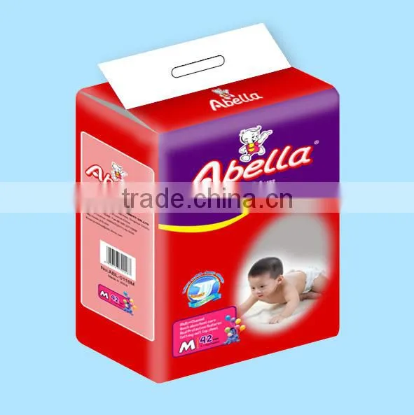 First Grade Cloth Like Baby Diaper with Magic Tapes