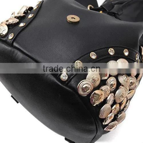2015 New Model Korean Fashion Button Diamond Retro Popular Tassel Backpack/Crossbody Bag (BCC029-1)