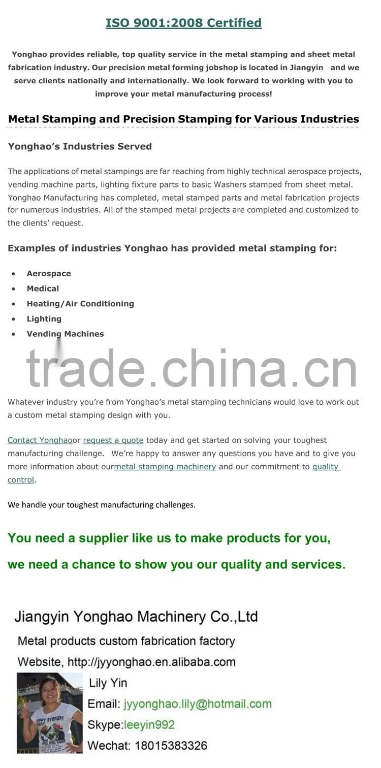 metal stamping bean to cup coffee machine parts