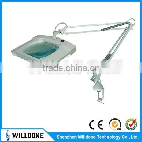 Willdone-RT111.03 square light magnifer, magnifying lamp with clamp